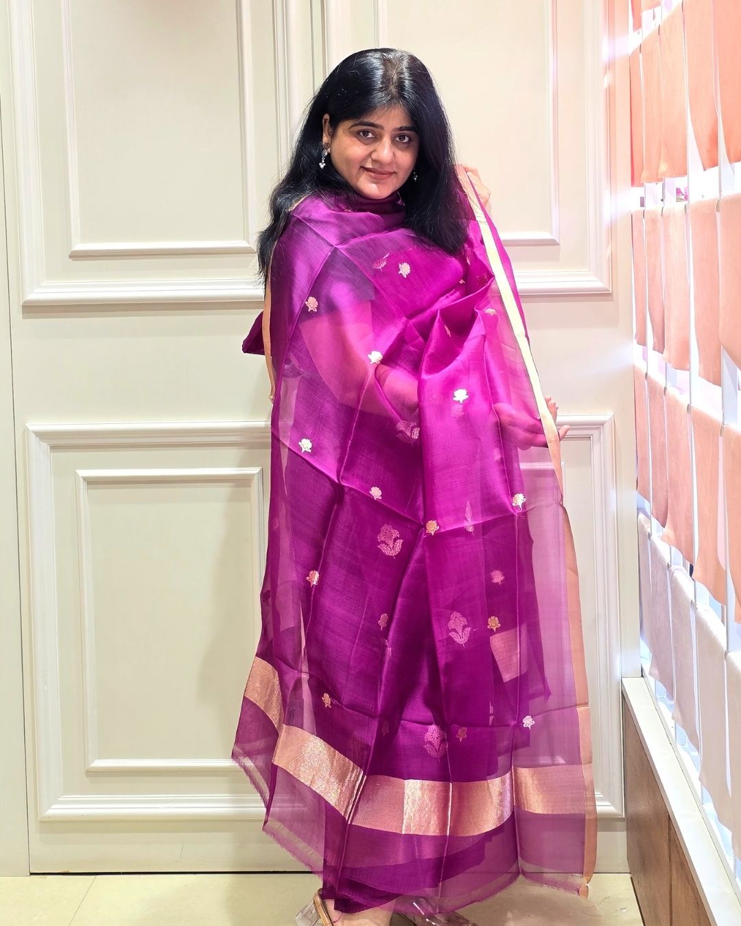 Wine Pure Silk Suit Set