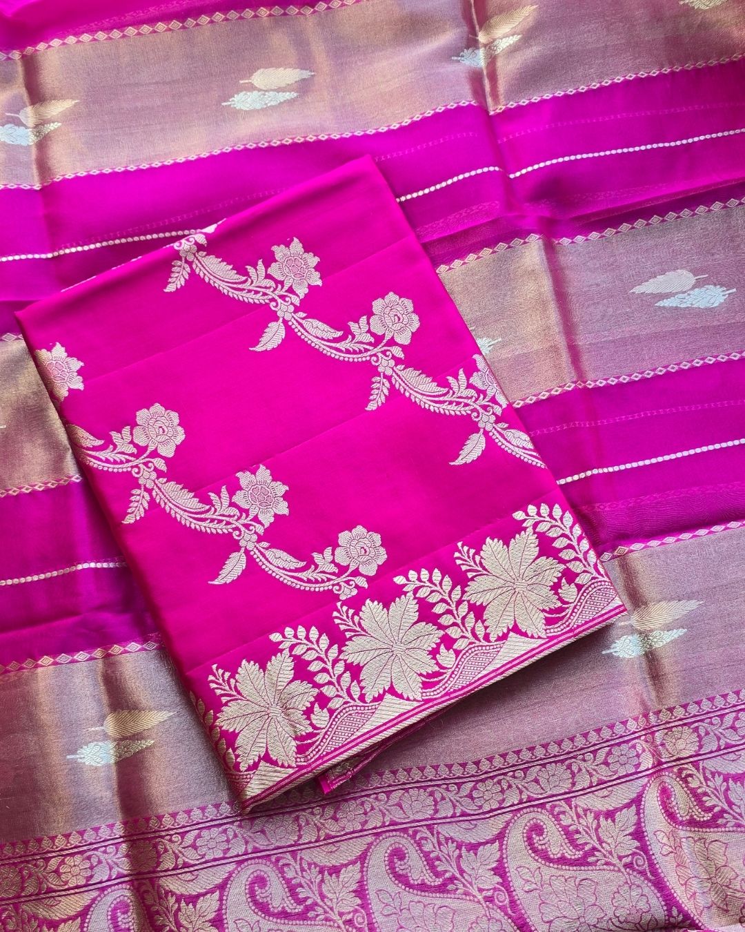 Rani Pink silk and organza suit set
