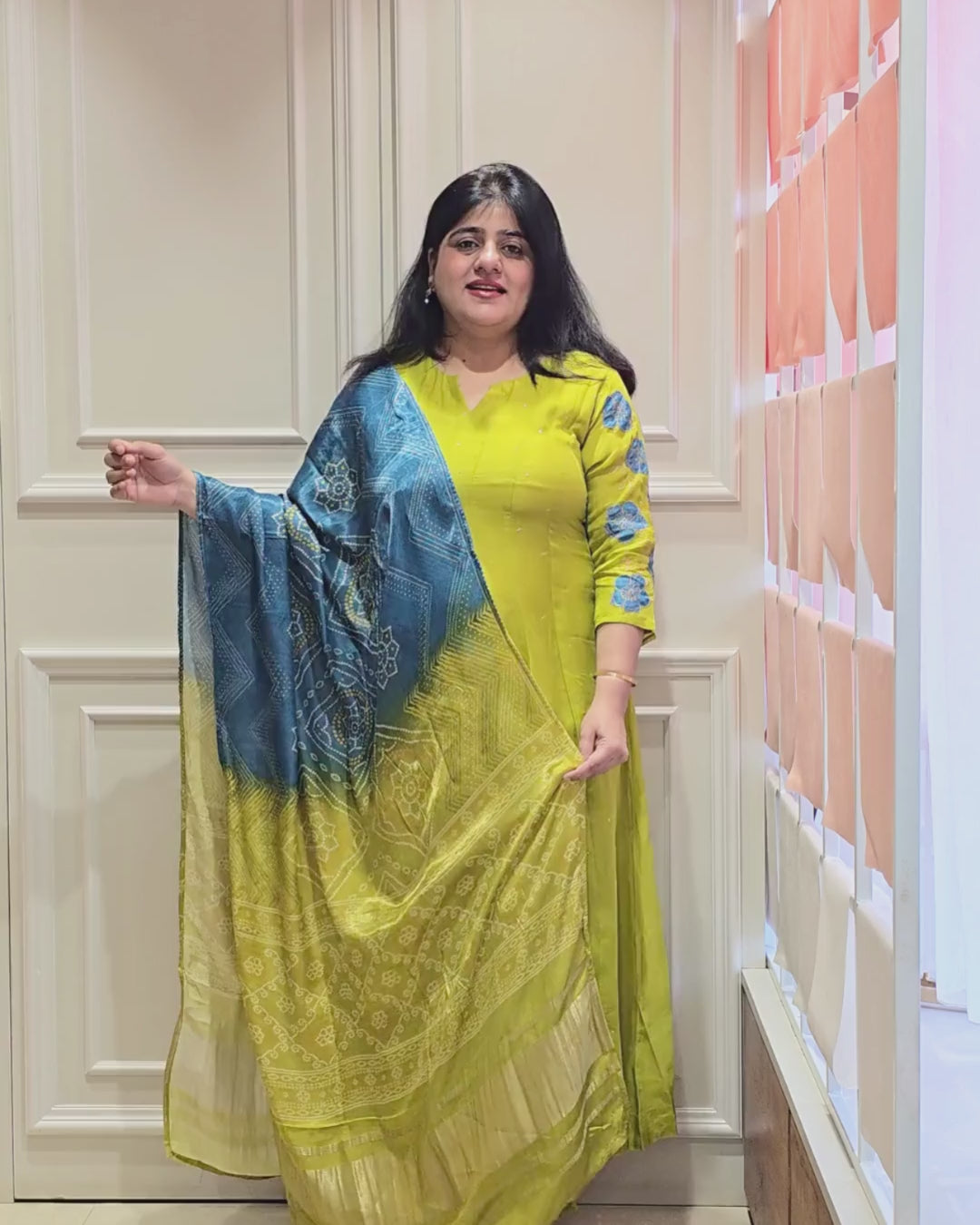 Green Anarkali Suit Set