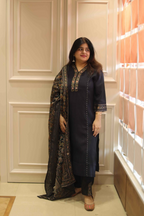 Black Rangjaal kurta set