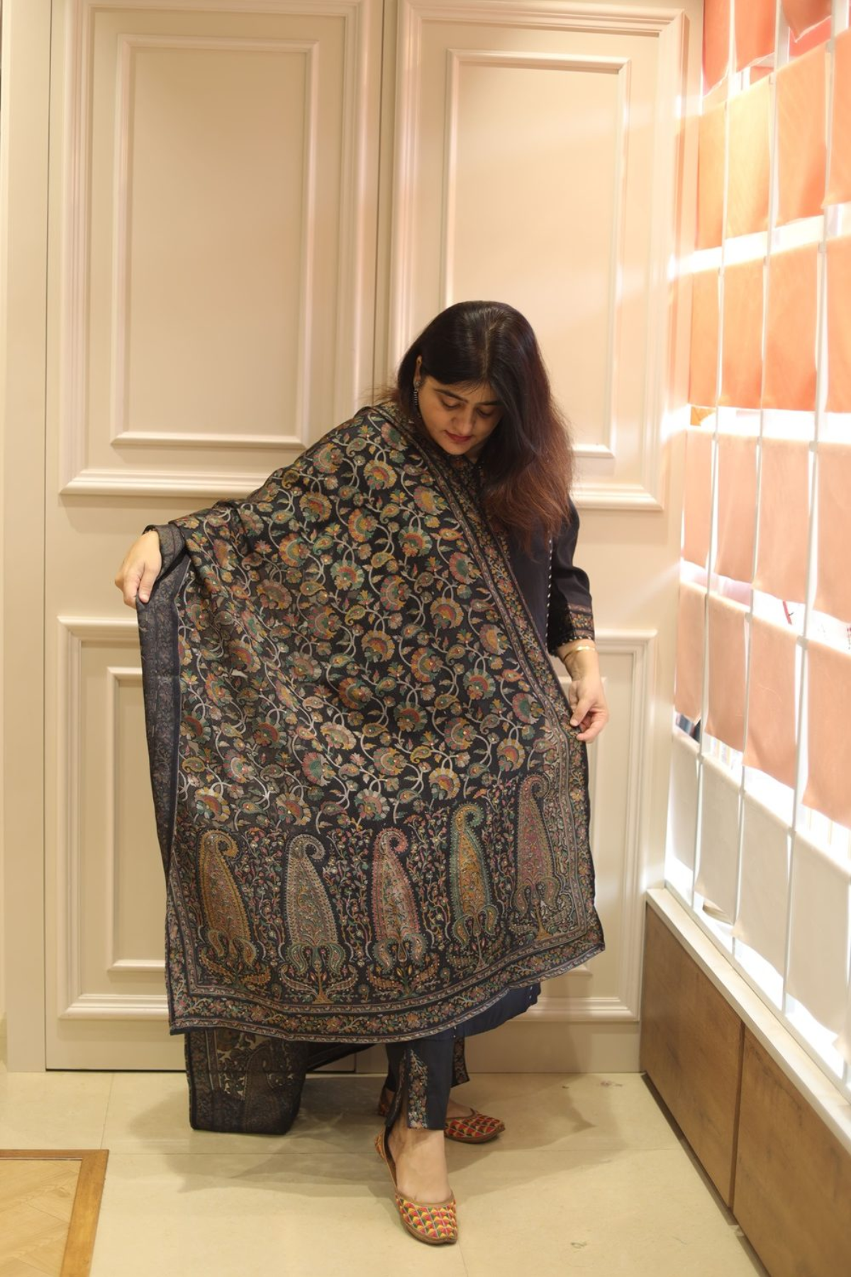 Black Rangjaal kurta set