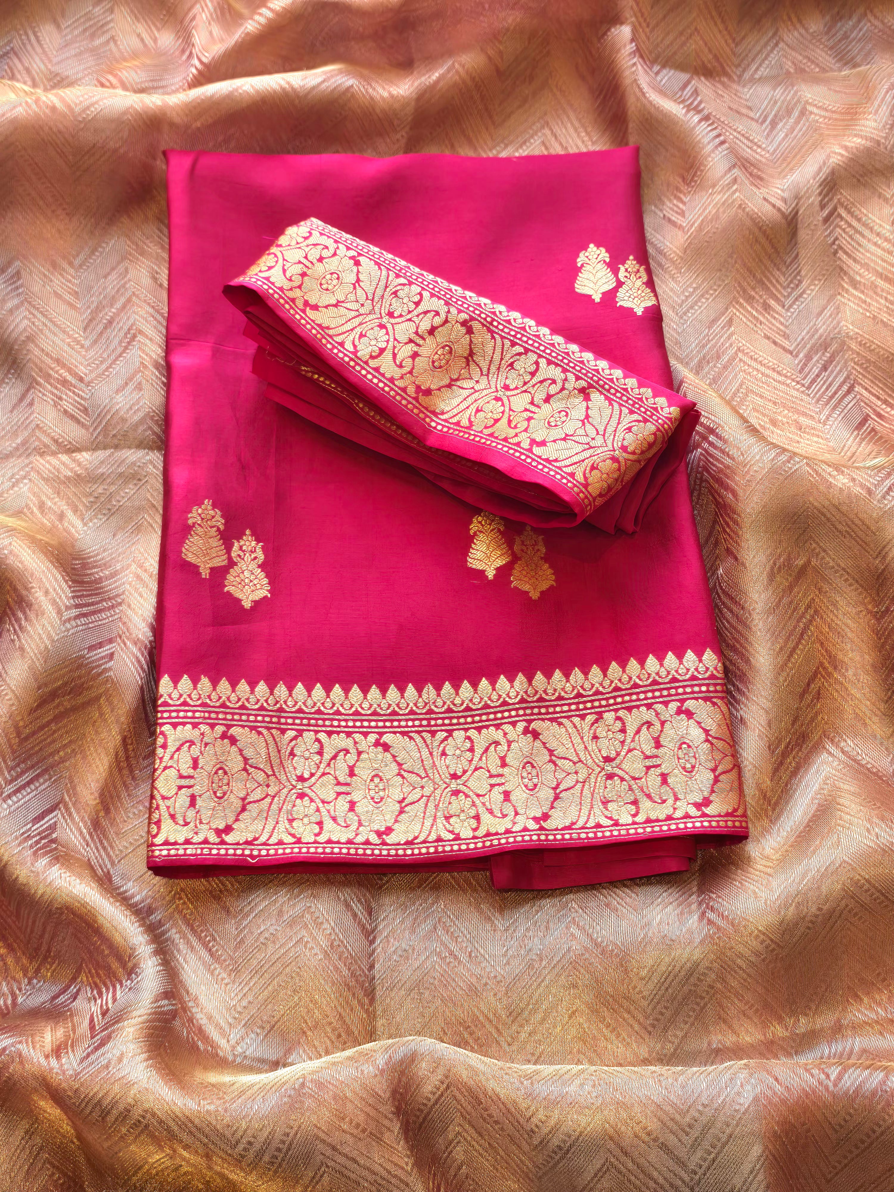 Cherry red silk suit set