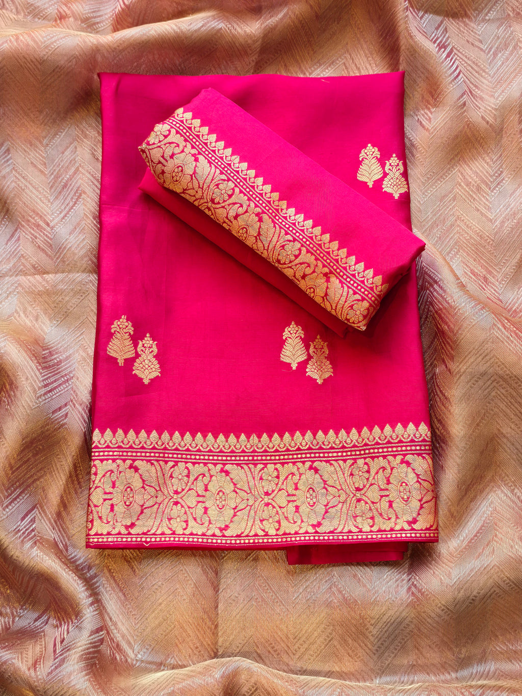 Cherry red silk suit set