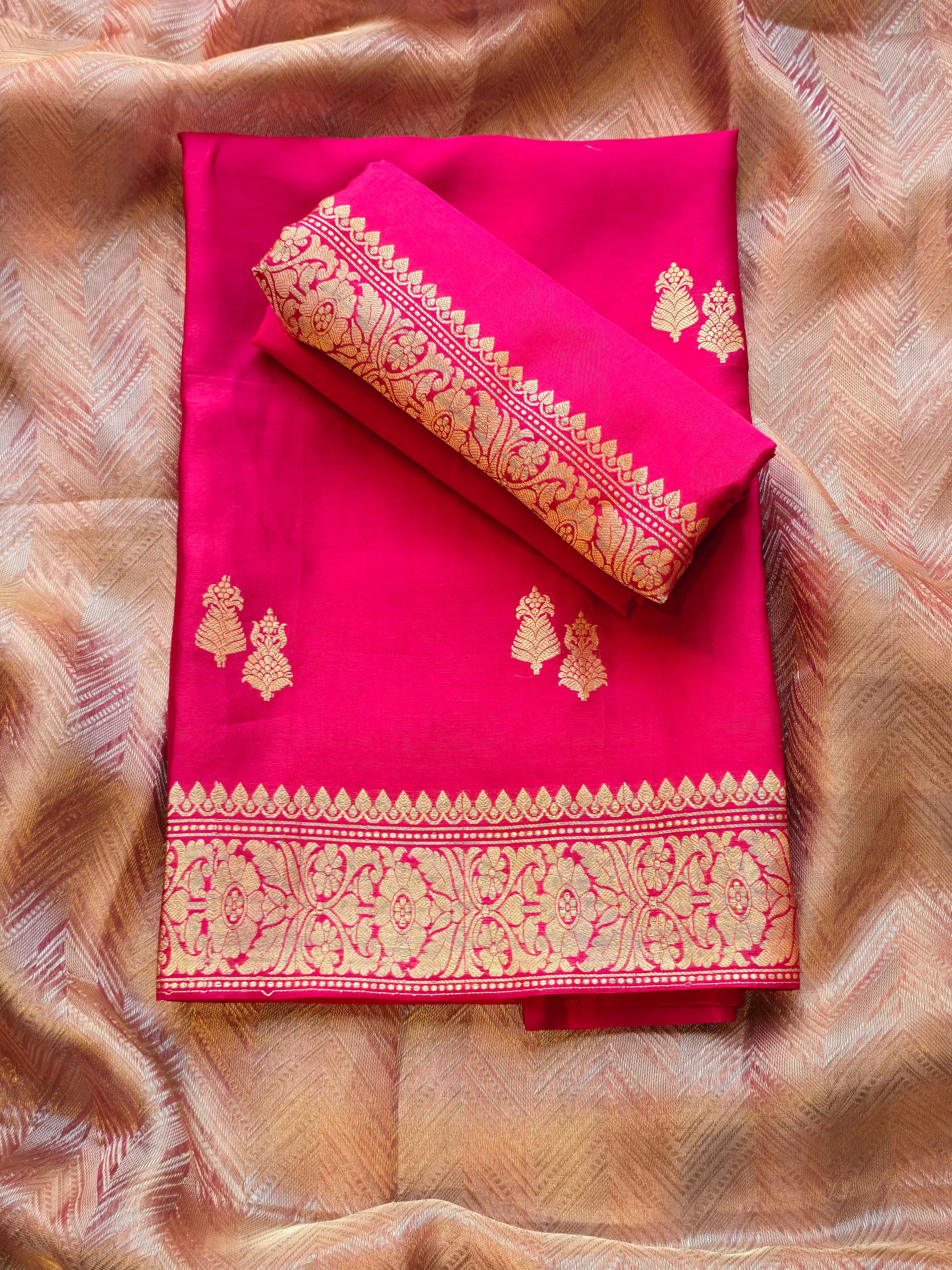 Cherry red silk suit set