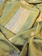 Olive green opada silk suit set