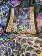 Black and purple floral organza digital print suit set