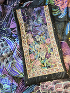 Black and purple floral organza digital print suit set