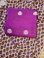 Pure row silk wine coloured suit set