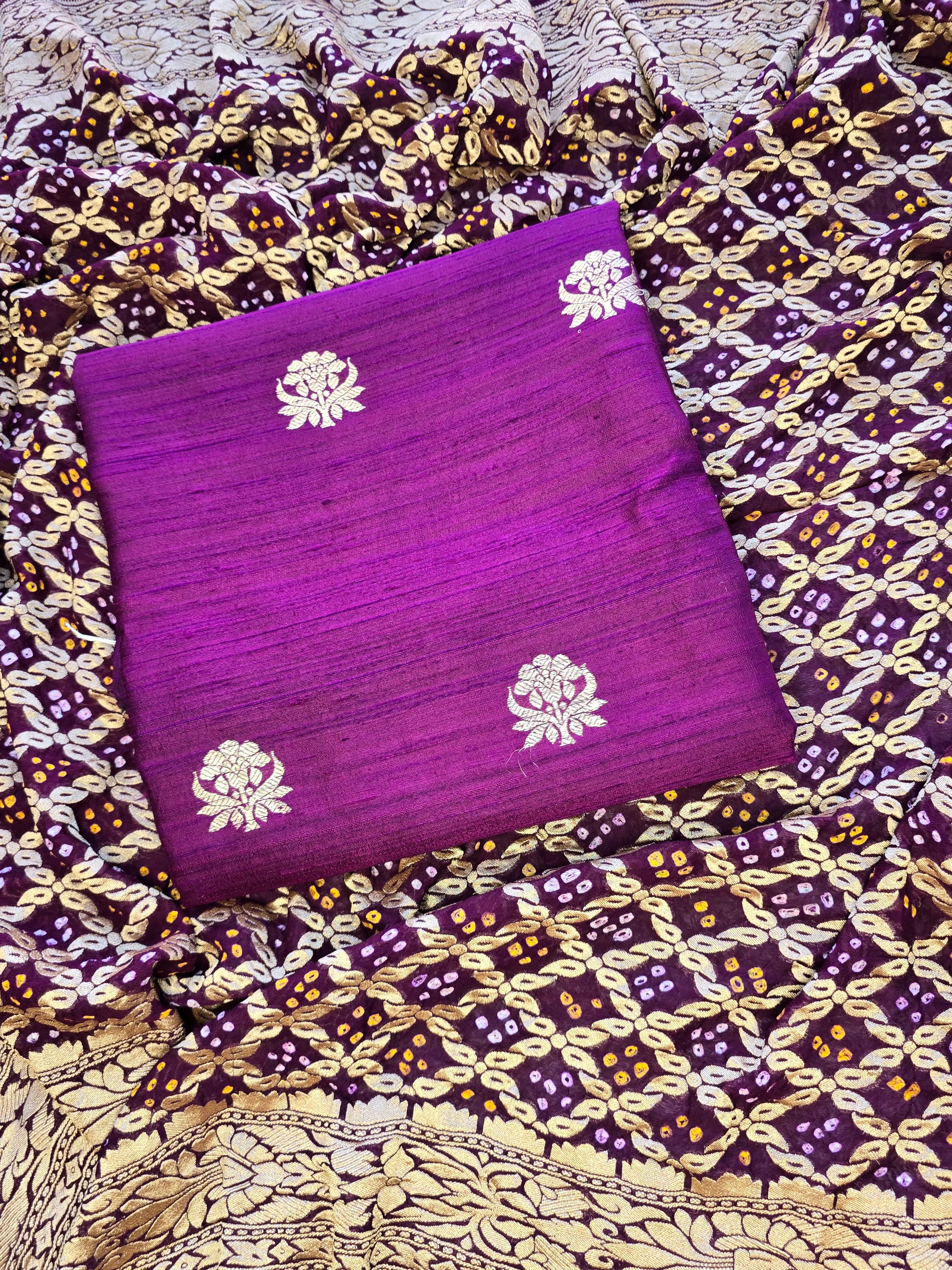 Pure row silk wine coloured suit set