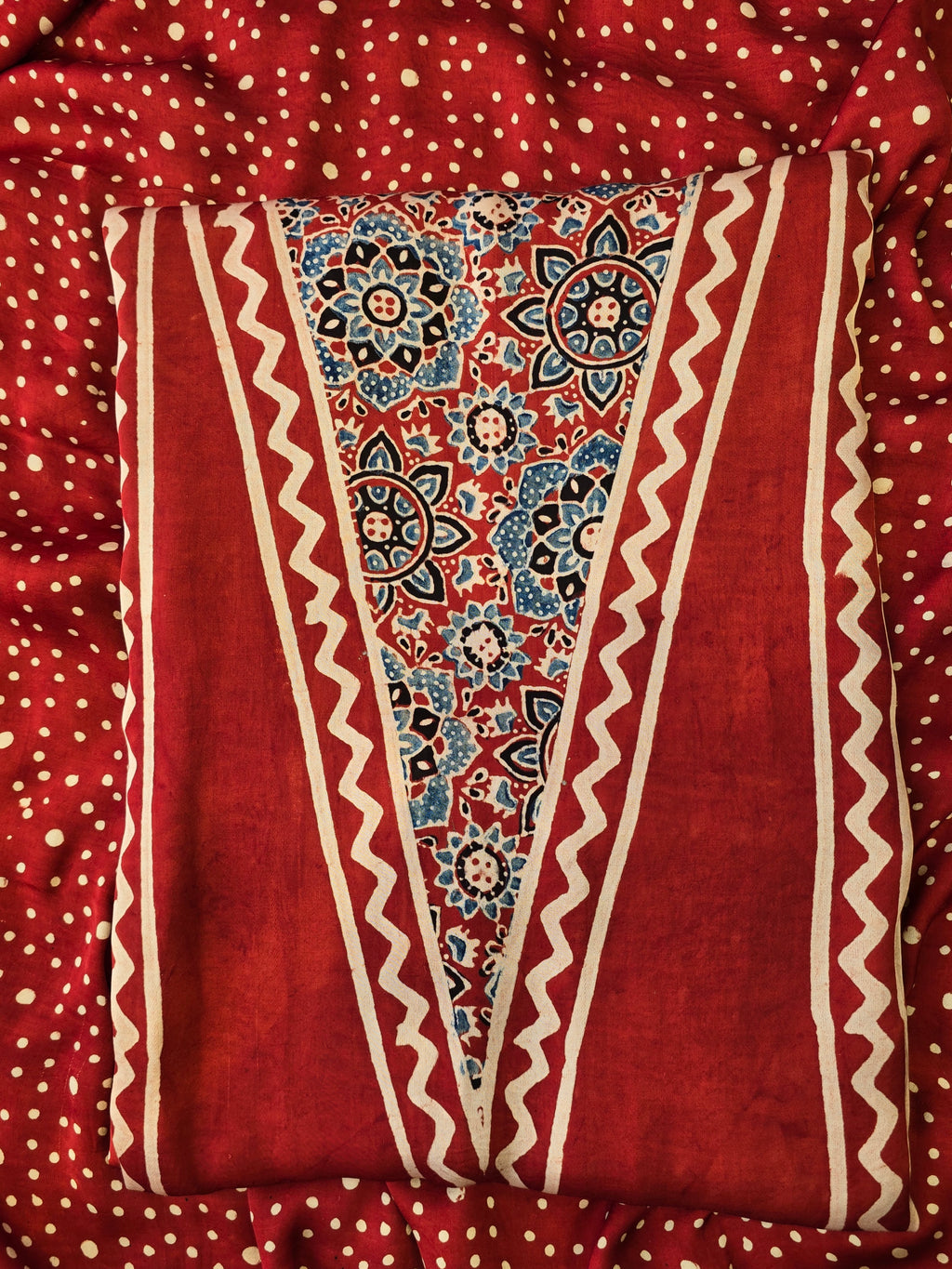 Pure ajrakh modal hand made suit set