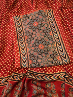 Pure ajrakh modal hand print kurta dupatta set