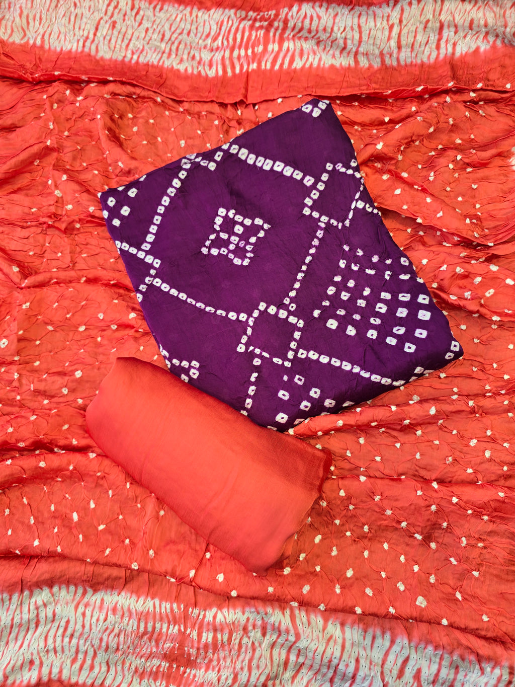 Pure ajrakh modal hand made suit set