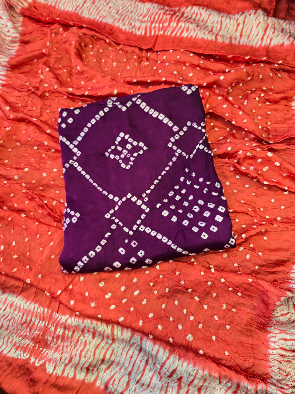 Pure ajrakh modal hand made suit set