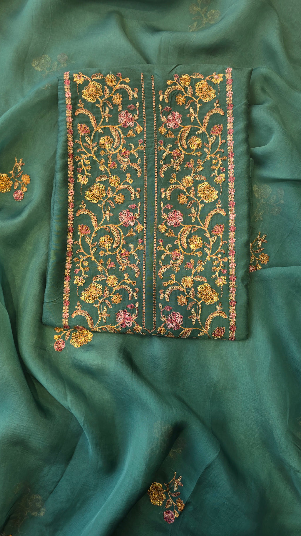 Rama green russian silk suit set
