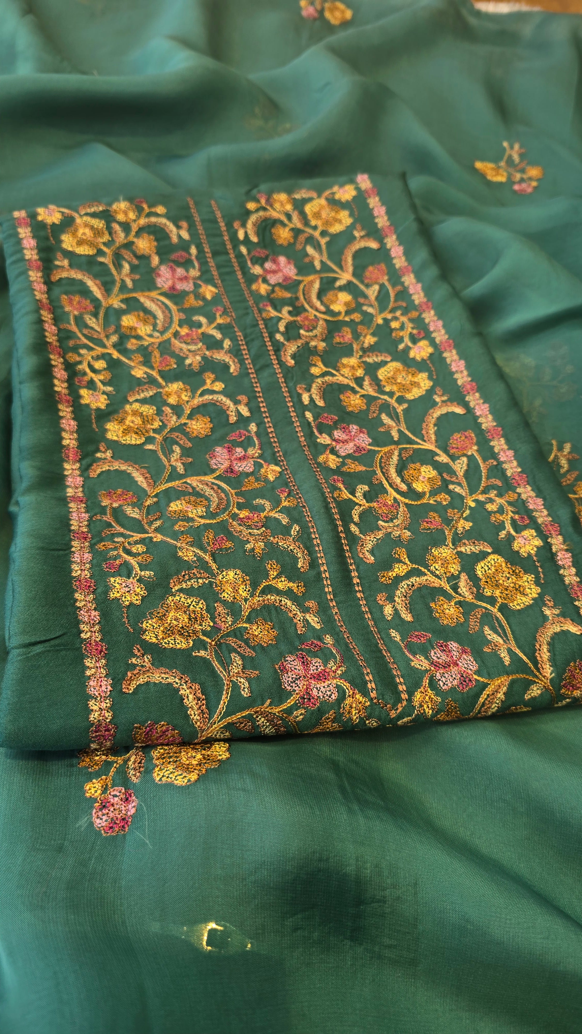 Rama green russian silk suit set