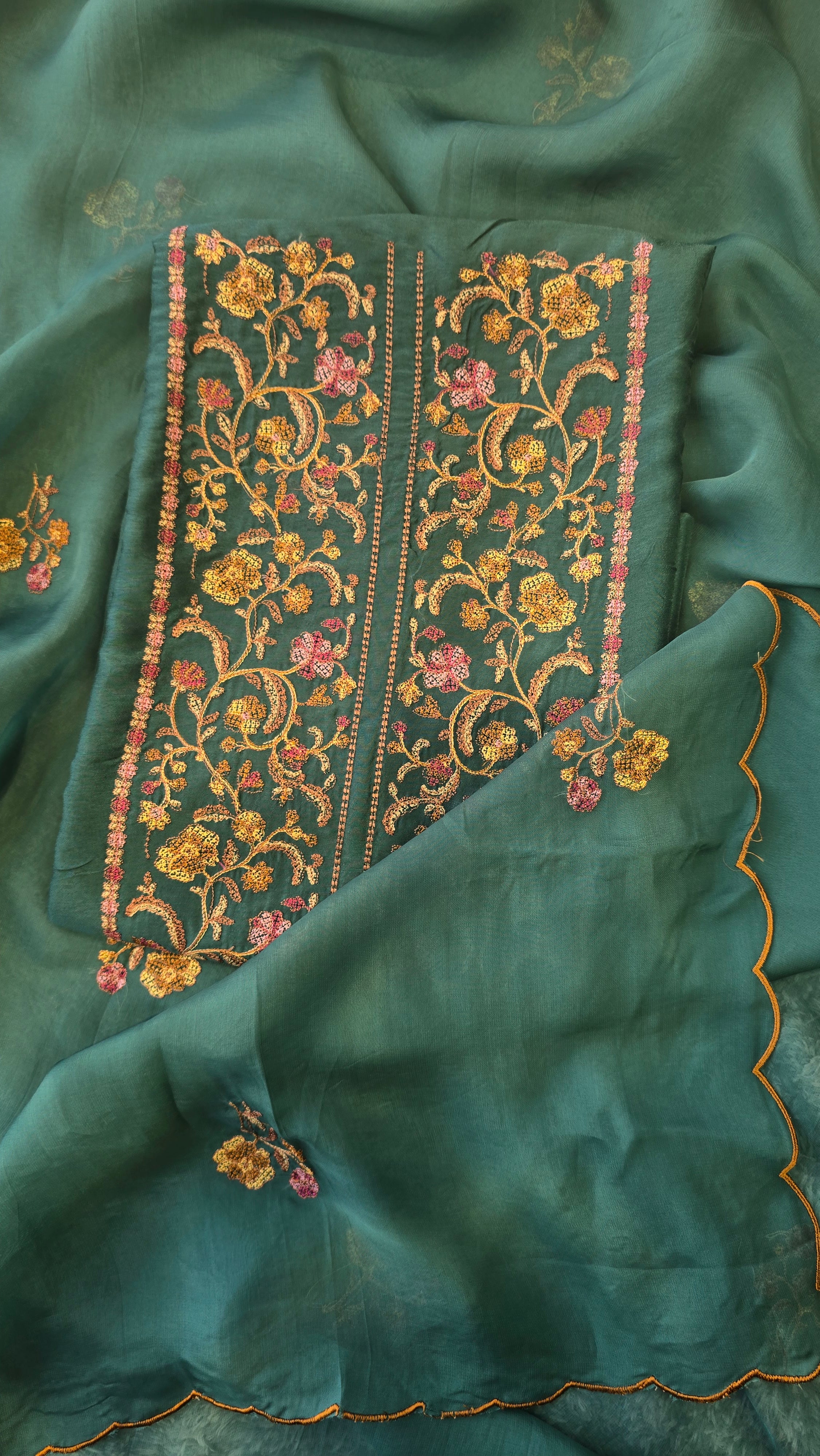 Rama green russian silk suit set