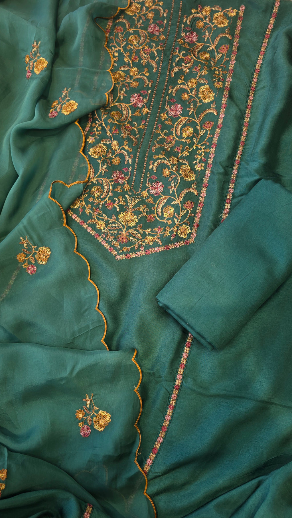 Rama green russian silk suit set