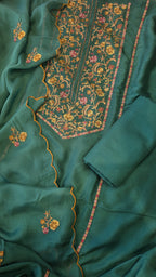 Rama green russian silk suit set