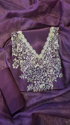 Jamuni Purple crape 3pcs suit set