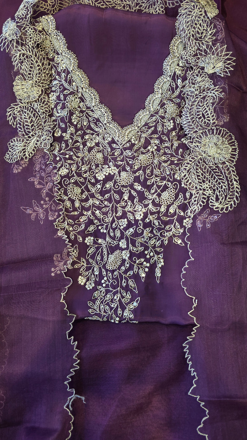 Jamuni Purple crape 3pcs suit set