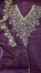 Jamuni Purple crape 3pcs suit set