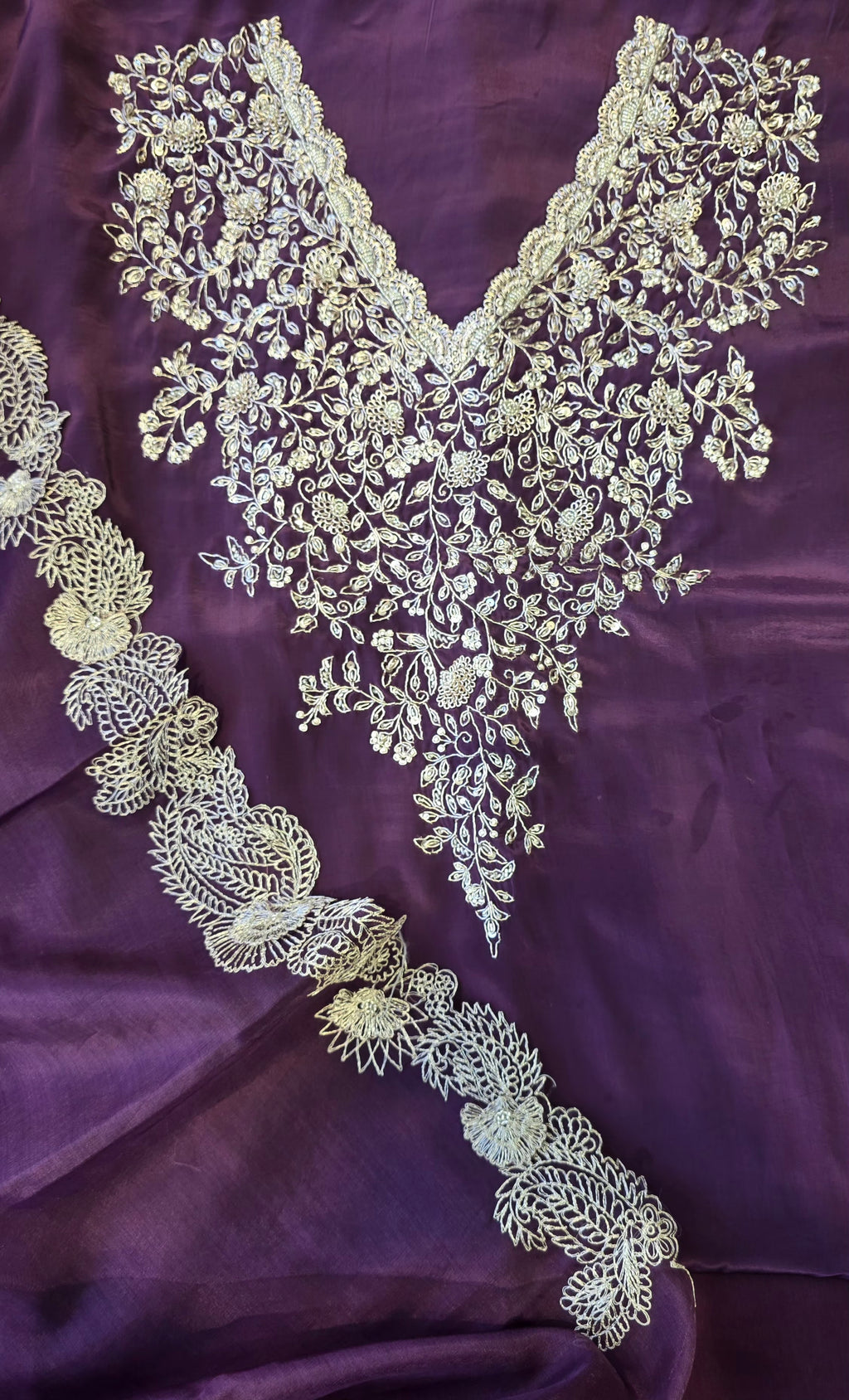 Jamuni Purple crape 3pcs suit set