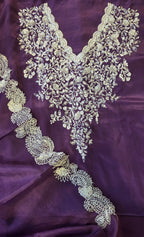 Jamuni Purple crape 3pcs suit set