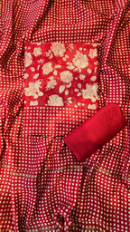 Red Maheswari Silk Suit Set