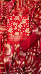 Red Maheswari Silk Suit Set