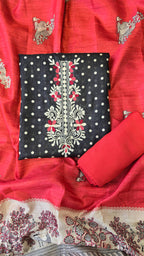 Semi Tussar 3pc Suit Set