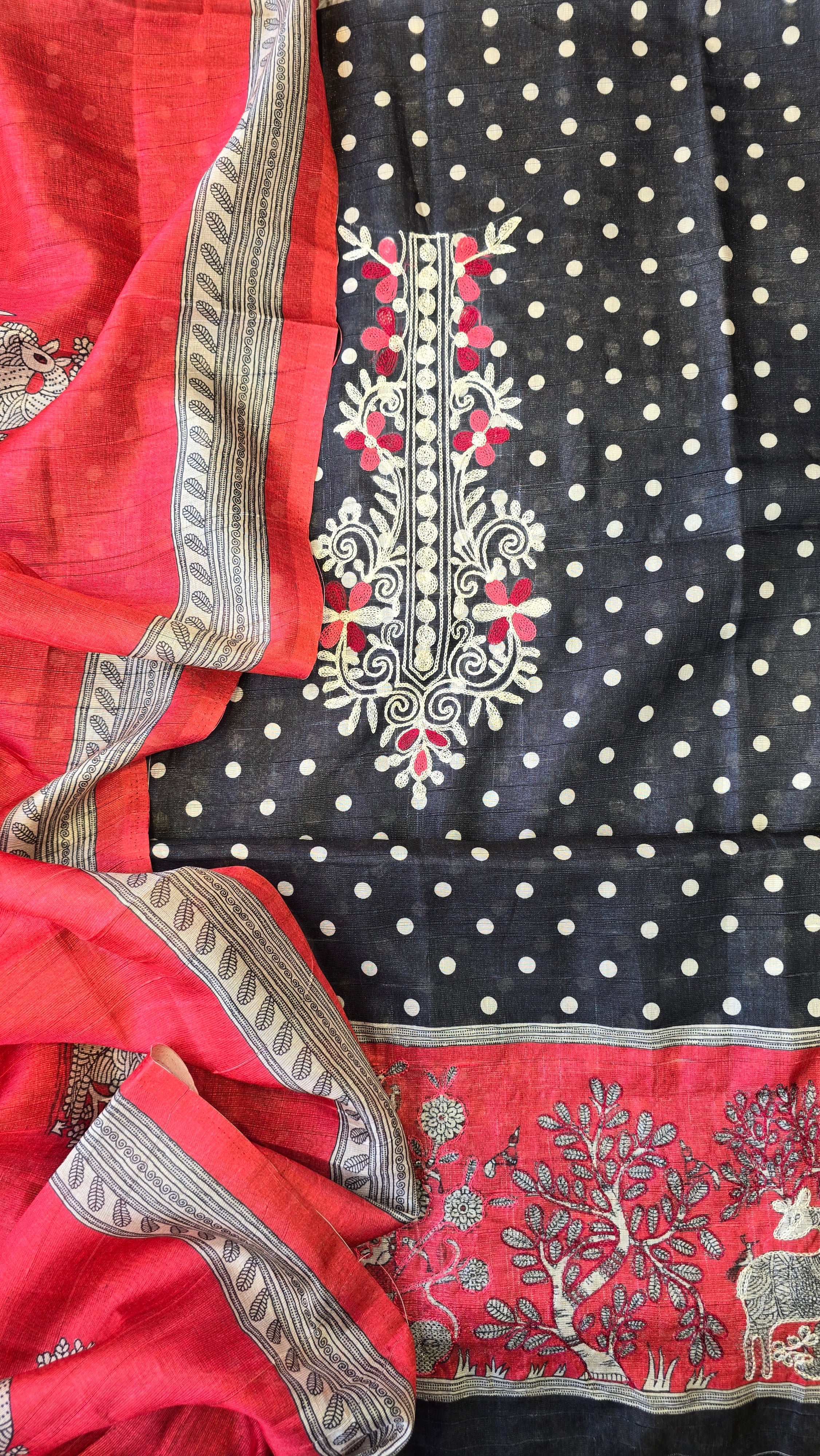 Semi Tussar 3pc Suit Set