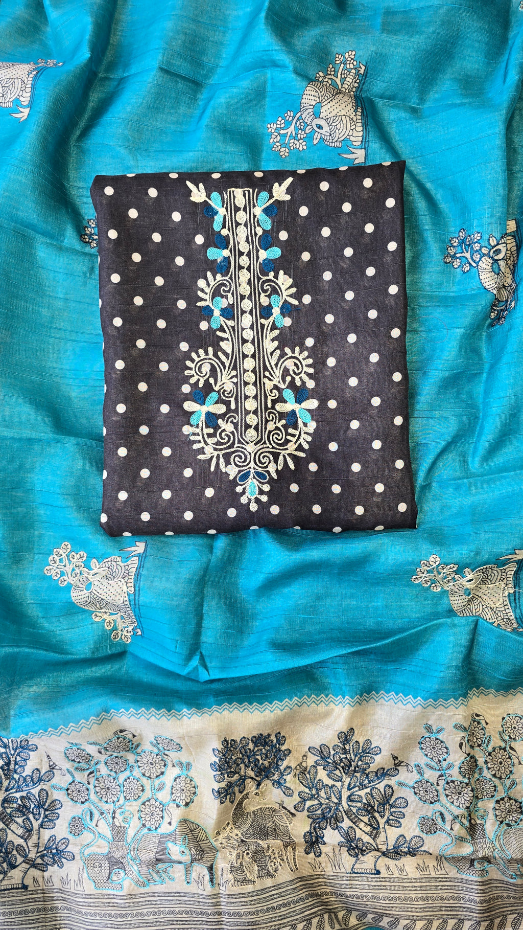 Semi Tussar 3pc Suit Set