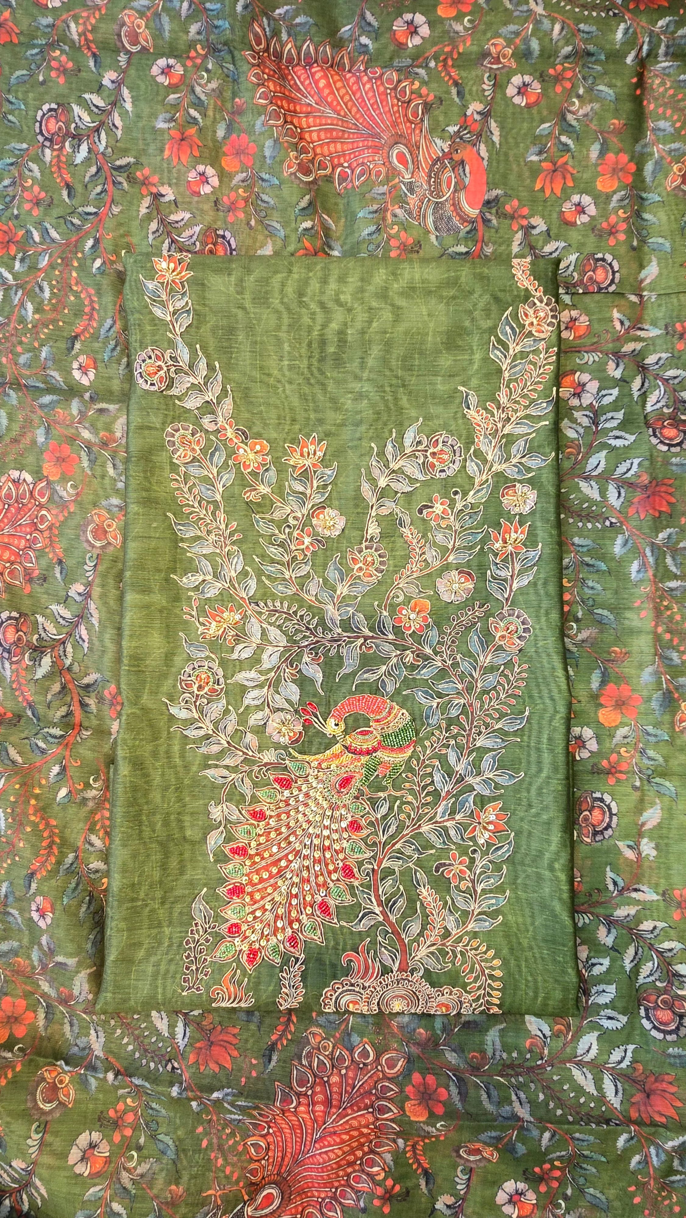 Handloom Chanderi 3pc Suit Set