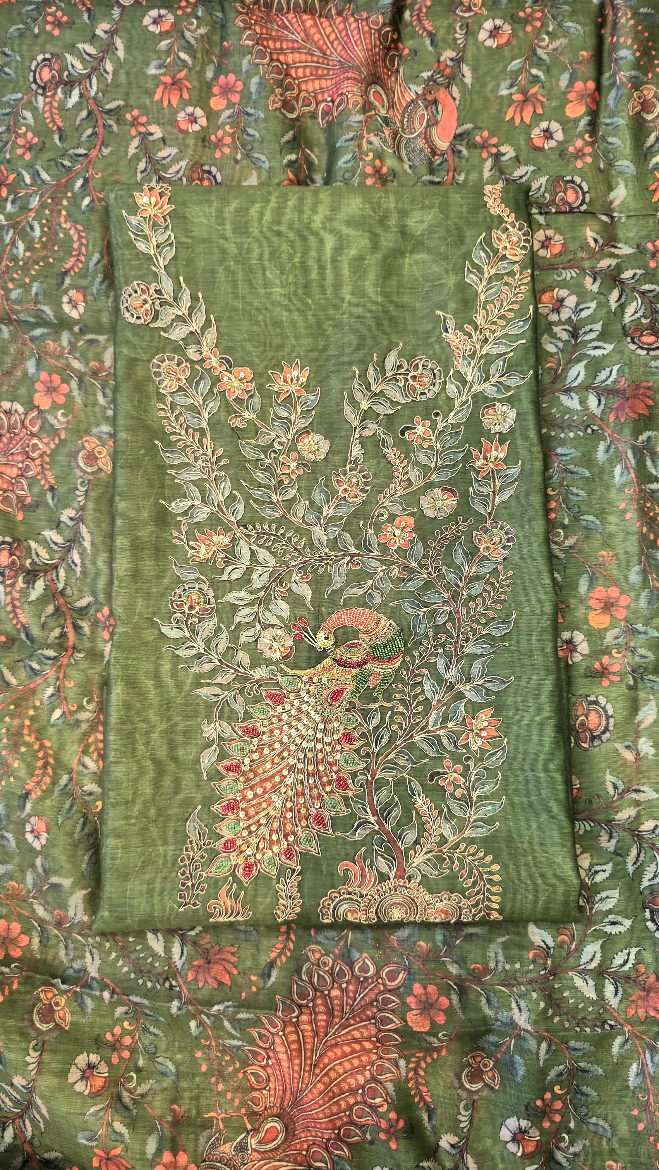 Handloom Chanderi 3pc Suit Set