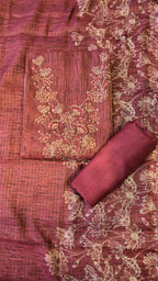 Maroon Chanderi 3pc Suit Set