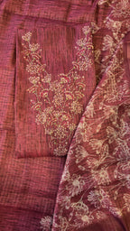 Maroon Chanderi 3pc Suit Set