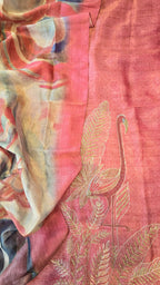 Rust Orange Chanderi Tissue 3pc Suit Set