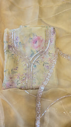 Lemon Yellow Crushed Tissue 3pc Suit Set