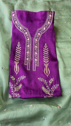 Purple organza 3pcs suit set
