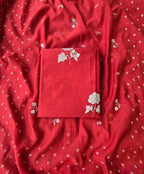 Rubby red pure mul cotton 3pcs suit set