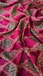 Wine chanderi silk 3pcs suit set