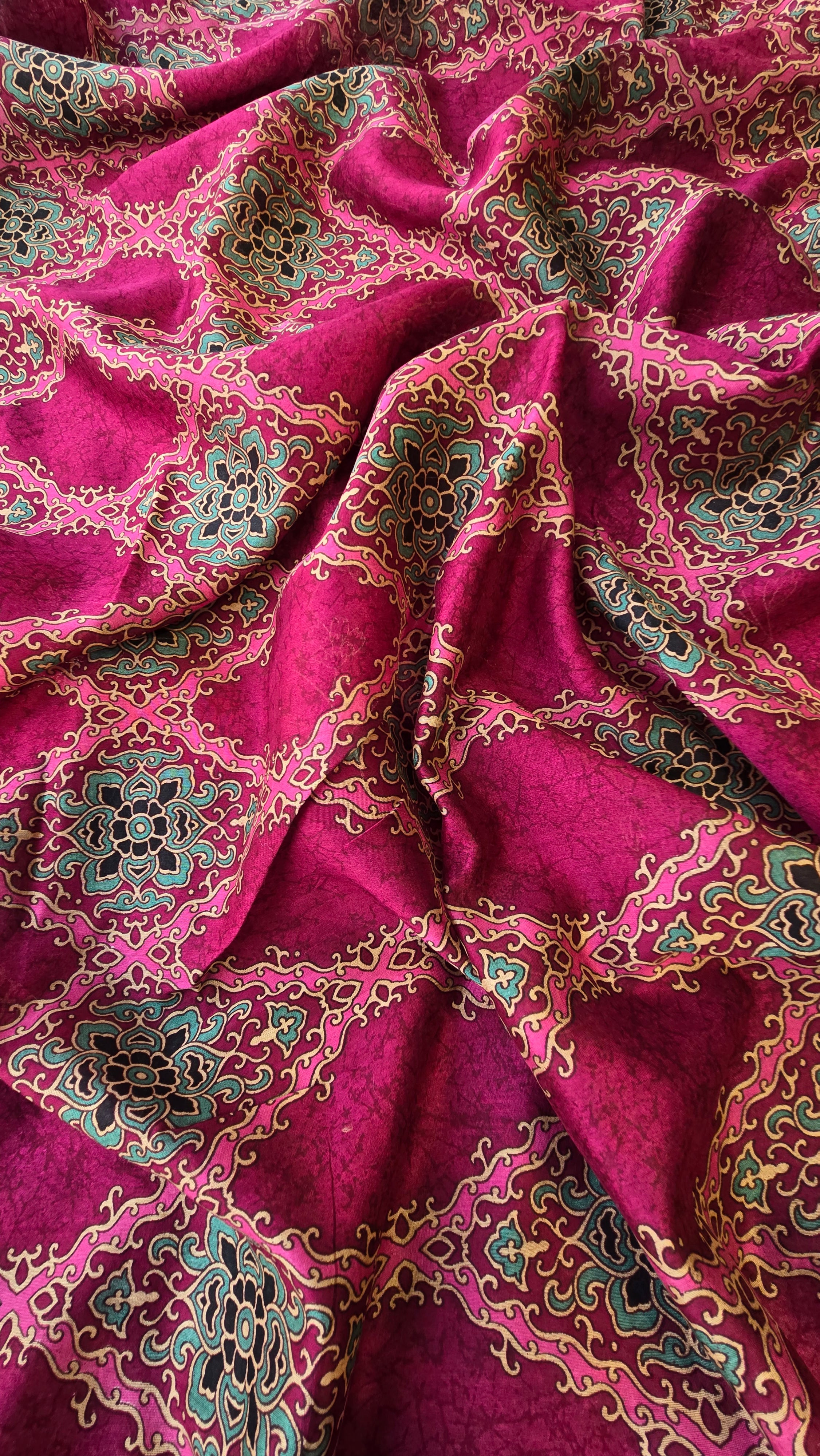 Wine chanderi silk 3pcs suit set