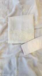 Cream kota doria 3pcs suit set