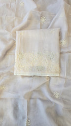 Cream kota doria 3pcs suit set