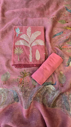 Onion pink mul chanderi 3pcs suit set
