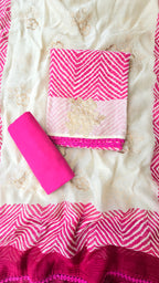 Magenta pink leheriya 3pc set
