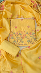 Haldi yellow cross stitch thread embroidery 3pc set