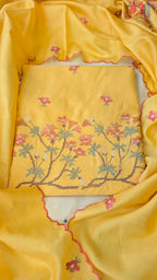 Haldi yellow cross stitch thread embroidery 3pc set