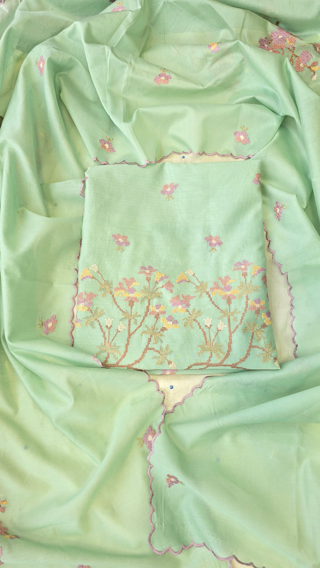 Mint green cross stitch thread embroidery 3pc set
