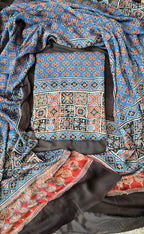 Indigo blue pure modal silk 3pc set